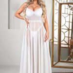 لانجري طويل ابيض شفاف - كود 10792