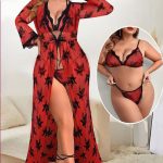 طقم داخلي بالروب شفاف - كود 0338