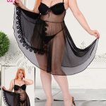 قميص نوم اسود شفاف - كود 027