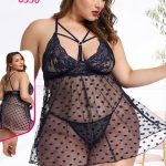 لانجري اسود شيفون قصير - كود 0350