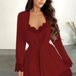 قميص نوم قصير مع الروب - كود 0765