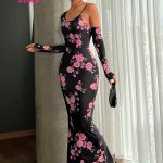 فستان طويل ضيق ومثير - كود 2069