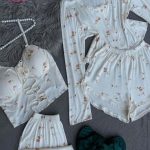 بيجامه حريمي 4 قطع - كود 3316