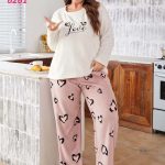 بيجامه حريمي قطيفه للعرايس - كود 6261