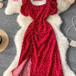 فستان احمر طويل - كود 83