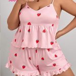 بجامه شورت حريمي فروله - كود 9007