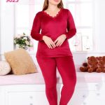 بيجامه حريمي 2 قطع قطيفه - كود 9025