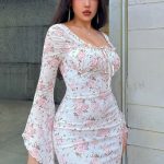 فستان قصير كم طويل - كود 0115