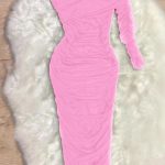 فستان طويل كم و كم - كود 0124