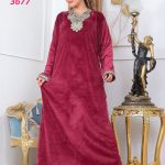 عباية بيتية شتوي دافئة من القطيفة - كود 3677