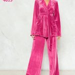 بيجامه روب قطيفه حريمي - كود 4015