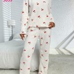 بيجامه مضلعه قطعتين حريمي - كود 5059