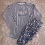 بيجامه قطعتين قطيفه حريمي - كود 9082