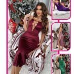 فستان ستان مثير - كود 0503