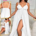 فستان أبيض طويل - كود 054