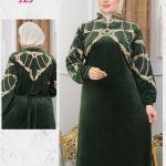 عباية شتوي قطيفة مطرزة - كود 123