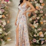 فستان طويل صيفي مورد - كود 128