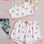 طقم بلوزة وشورت مطبوع - كود 2052