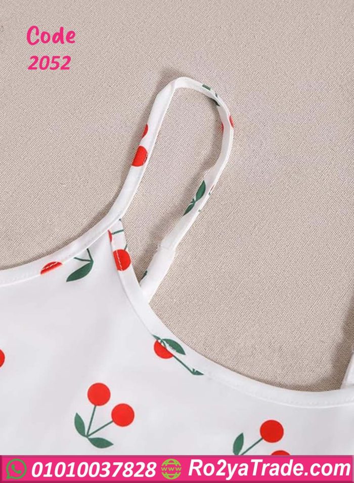 طقم بلوزة وشورت مطبوع - كود 2052