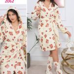 روب شتوي بنقشة دببة - كود 2062