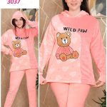 بيجامة شتوية بطبعة دب - كود 3037