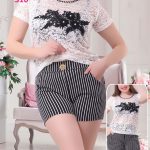 طقم شورت وتيشيرت دانتيل - كود 310