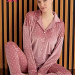 بيجامه قطيفه حريمي - كود 5673