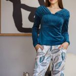 بيجامه قطعتين قطيفه - كود 650