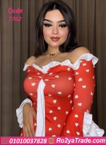 فستان أحمر مميز بطبعة القلوب - 7762