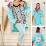 طقم شتوي مريح مع روب - كود 833