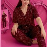 بيجامة حريمي بنقوش أنيقة - كود B1253