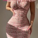 فستان قصير بتصميم جذاب - كود 0106