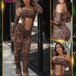 طقم حريمي بنقشة تايجر - كود 0118