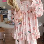 بيجامة مخمل وردي - كود 1006