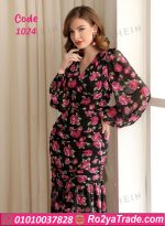 فستان ورد طويل - كود 1024