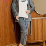 طقم شتوي نسائي قطيفة - كود 1433