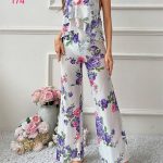 طقم حريمي بنقشة زهور - كود 174