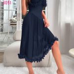 فستان حريمي بكسرات مودرن - كود 3051