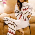 طقم شتوي بنقوش هندسية - كود X35