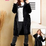 بيجامة مع روب وبوت نسائي شتوي - كود 383