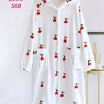 طقم شتوي حريمي برسومات كرز - كود 560