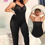 طقم بيجامة نسائي دانتيل - كود 799