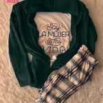 بيجامه 3 قطع حريمي شتوي - كود 9015