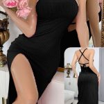 فستان مجسم بقصة ضيقة - كود 986