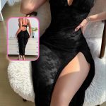 فستان اسود لانجري- 048