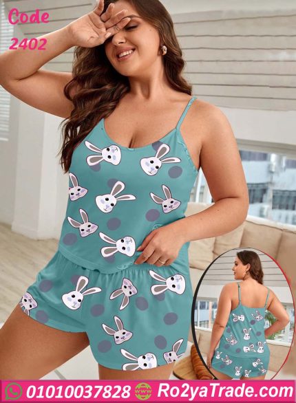 شورت حريمي بيتي بتفاصيل أنيقة - كود 2402