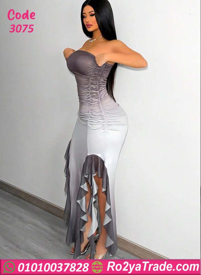 فستان طويل بتصميم جذاب - 3075