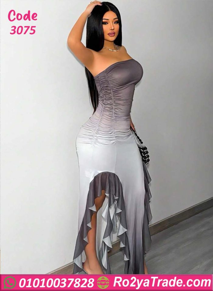 فستان طويل بتصميم جذاب - 3075