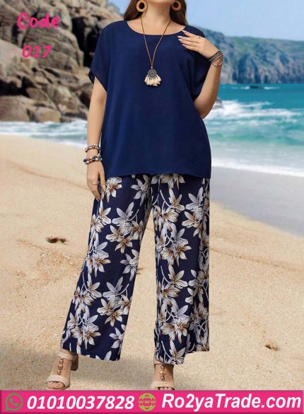 بيجامه نسائيه نعومة القماش - كود 017