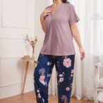 بيجامة حريمي بنقوش أنيقة - كود 2280